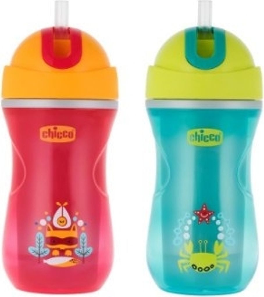 Chicco Sport Cup Babyflasche Tasse Strohhalm Lernen Trinkbecher-Trend