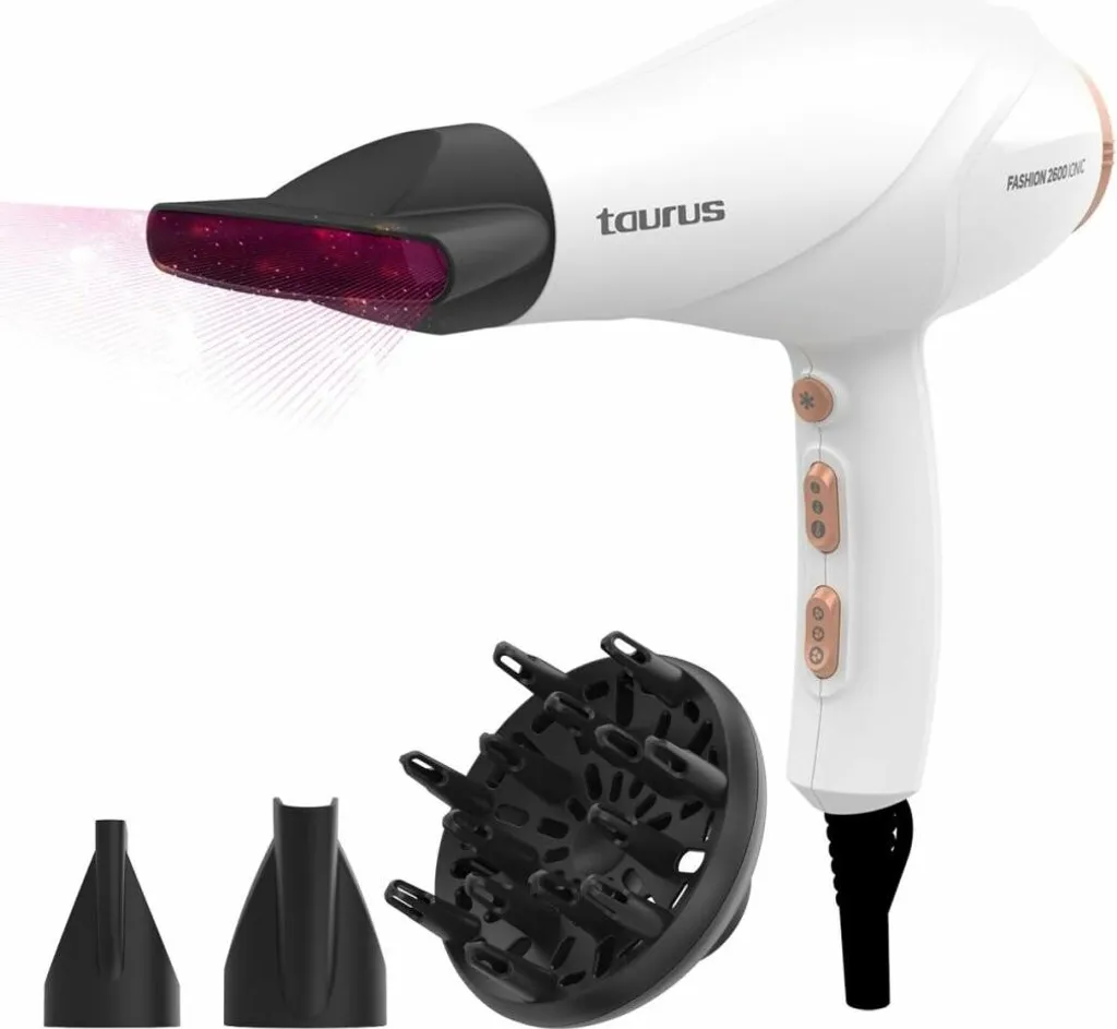 Sèche-cheveux Fashion 2600 Ionic Taurus avec diffuseur et concentrateur