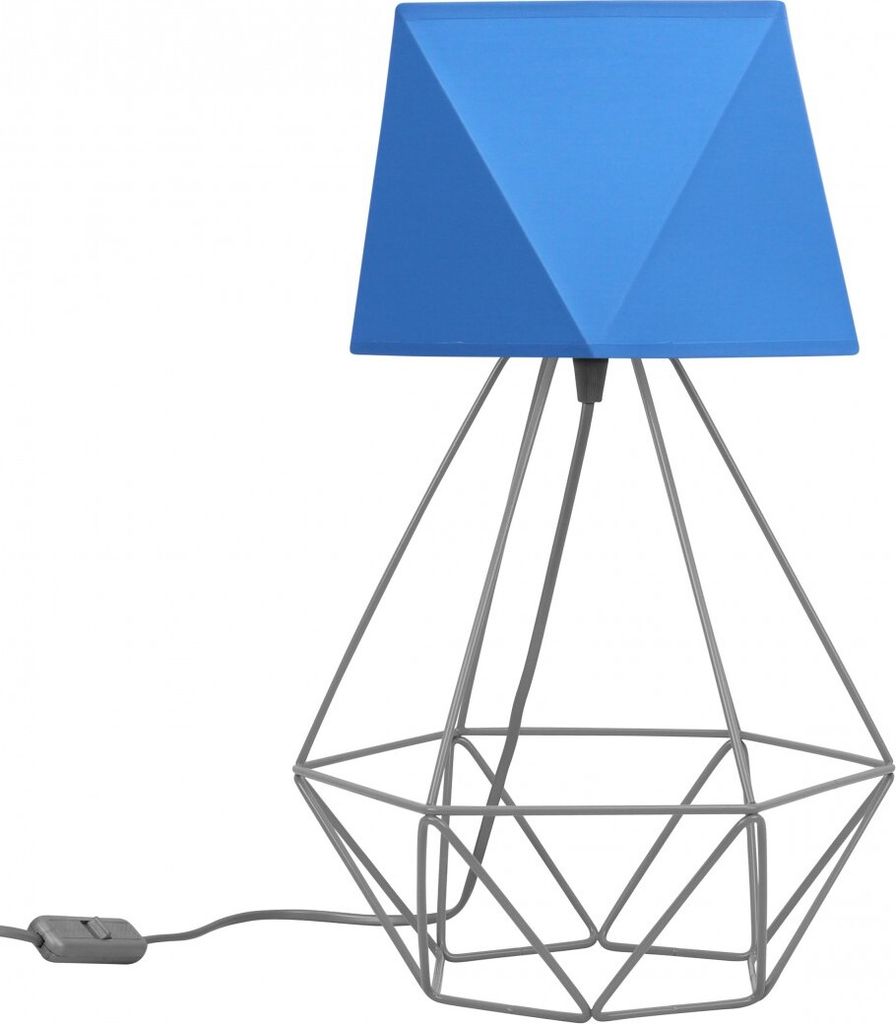 Slant Lampenschirm Tischlampe Modern - Elegante Nachttischlampe - Tischleuchte E27 - 40x23,5 cm - Grau und Blau Diamant - Slant - Slant