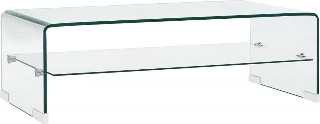 vidaXL Couchtisch Transparent 98×45×31 cm Hartglas - Couchtisch - Couchtische - Beistelltisch - Beistelltische