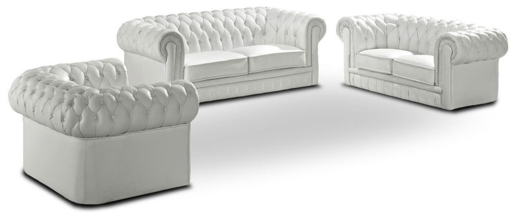 Chesterfield Sofagarnitur Couch Polster Leder Klassik 3+2+1 Sitzer Schaffhausen