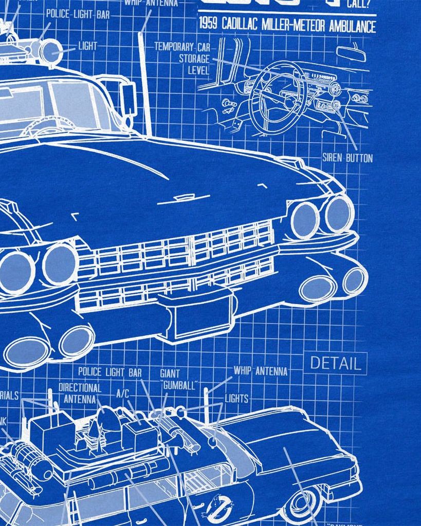style3 ECTO-1 Blaupause Herren T-Shirt geisterjäger