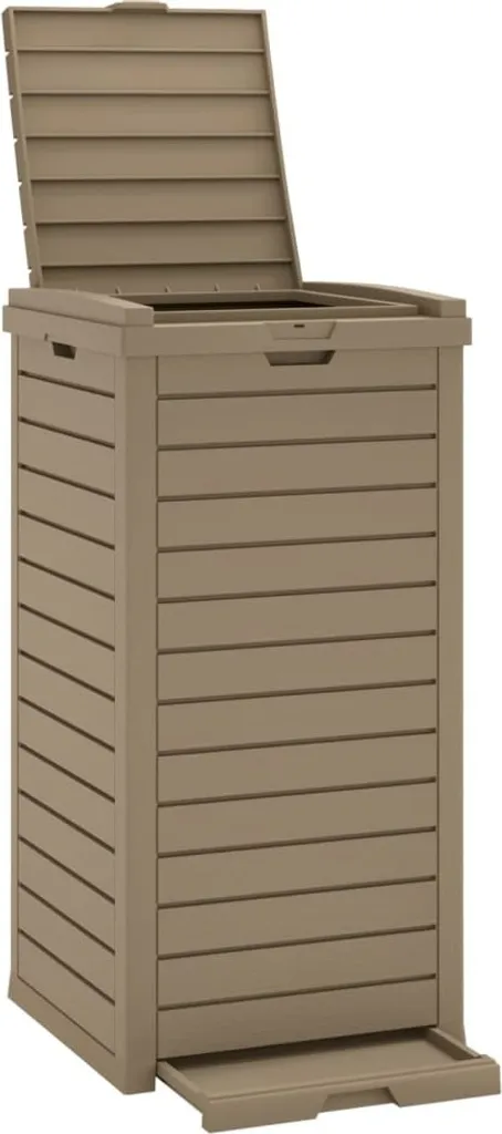 vidaXL Poubelle d'Extérieur Marron Clair 41x41x86 cm en Polypropylène