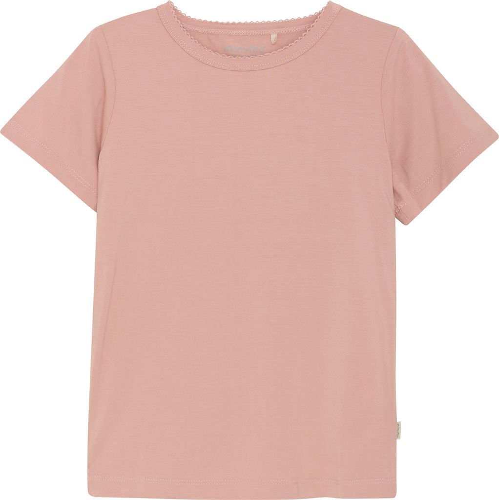 Minymo Kinder Uni T-Shirt Shirt Neutral Rundhals elastisch Regular Fit