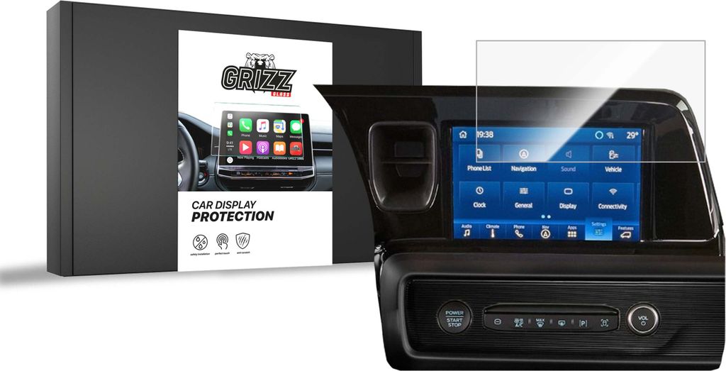 Keramische Autodisplayfolie für Ford Courier 8" (2023-2025), Grizz Protector