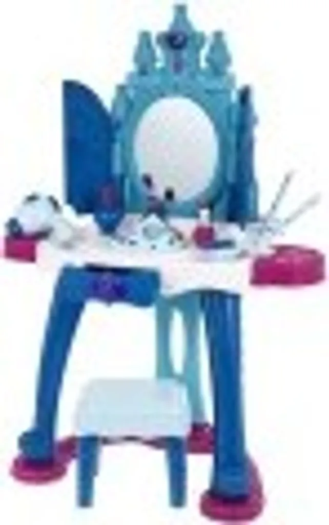 Coiffeuse interactive avec miroir et tabouret pour enfant rose et blanc - 3