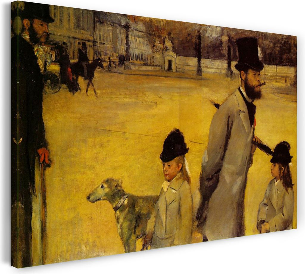 Leinwandbild (60x40cm): Edgar Degas - Place de la Concorde, echter Holz-Keilrahmen inkl. Aufhänger, handgefertigt in Deutschland