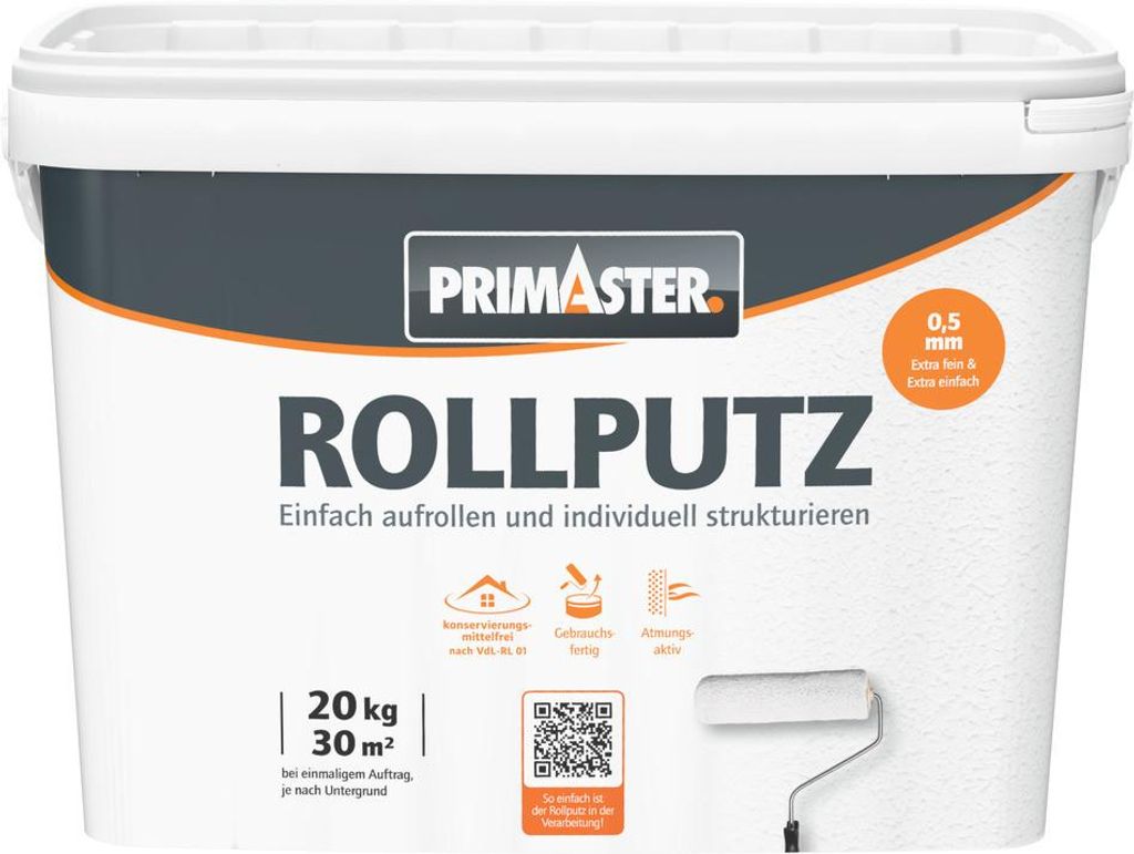 Primaster Rollputz gebrauchsfertig für innen weiß 20 kg für Produktbild 