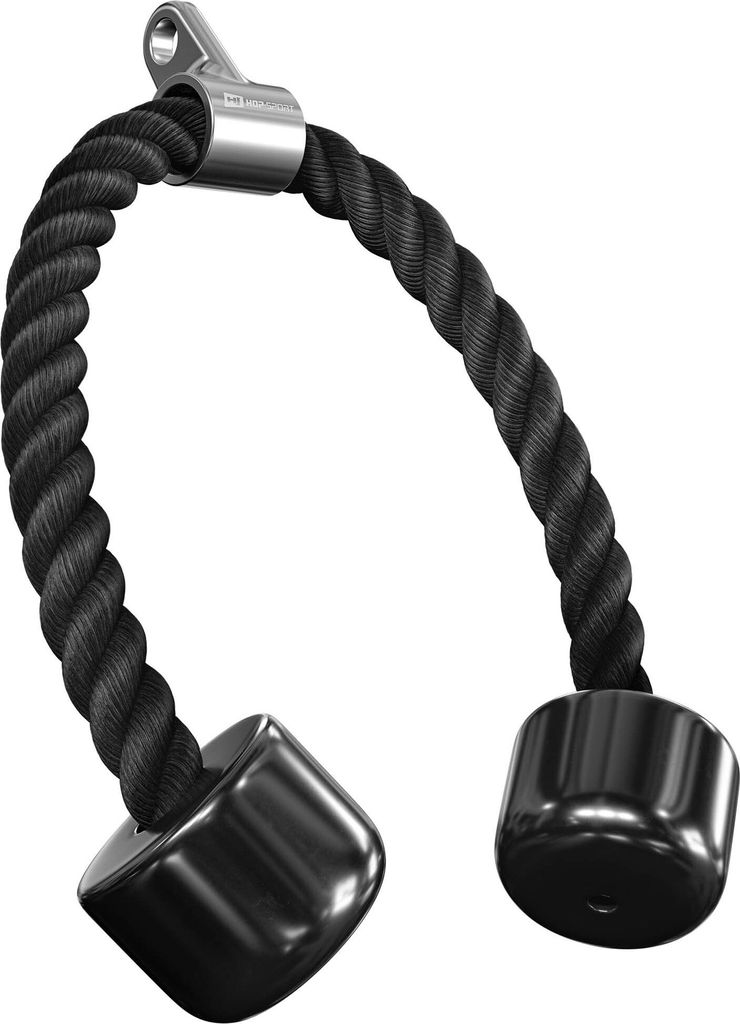 Hop-Sport Trizepsseil 72 cm – Nylon Kabelzug Seil mit Griff – Fitness Zubehör für Bizeps Trizeps Pull Down & Kraftstation Training