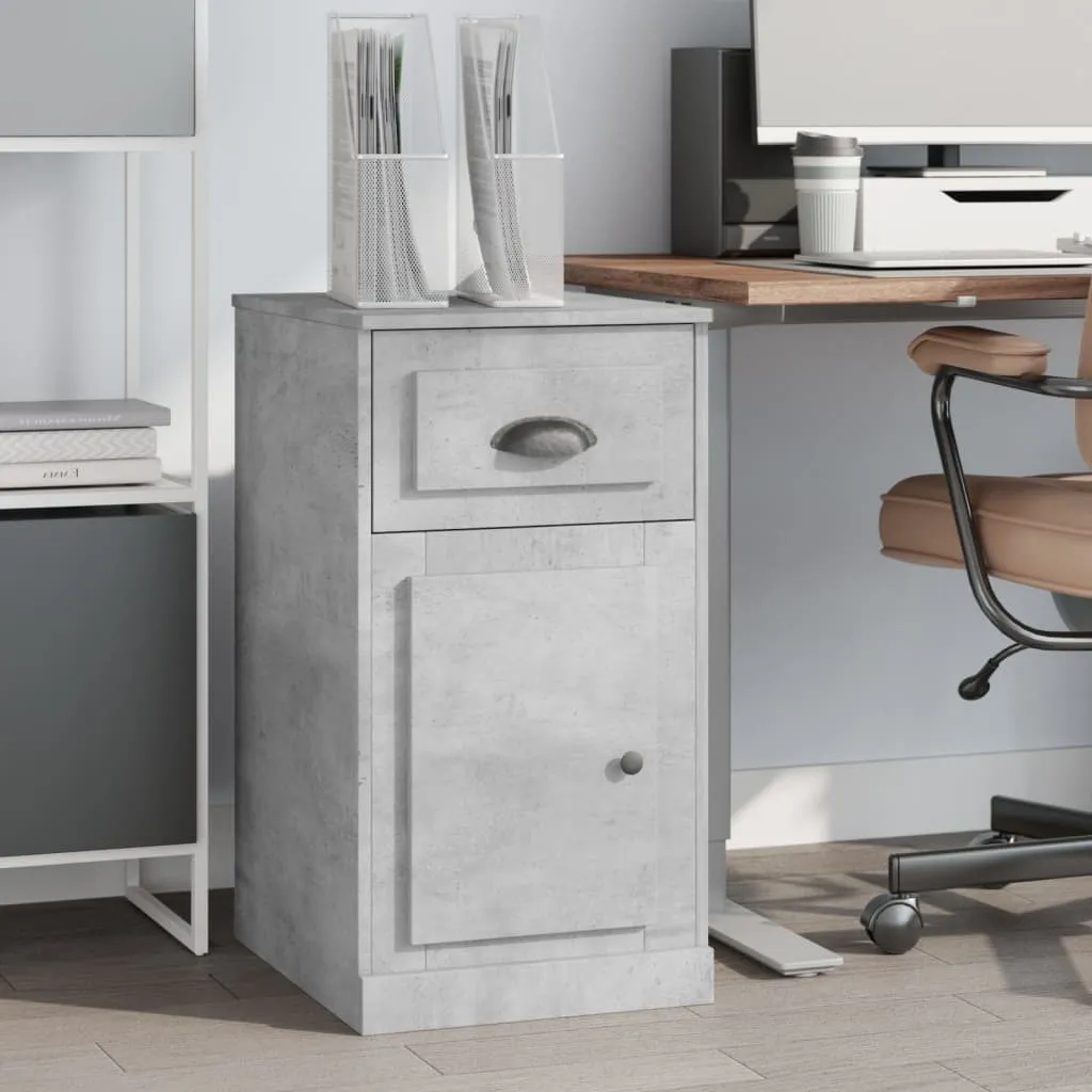 The Living Store Armoire d'appoint gris béton avec tiroir 40x50x75 cm