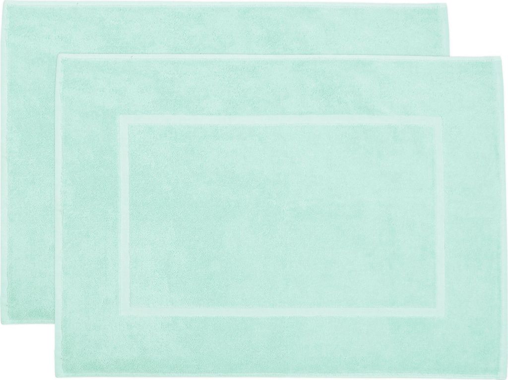 2er Set Badematten in 50x70 cm aus Baumwolle, mint Produktbild 