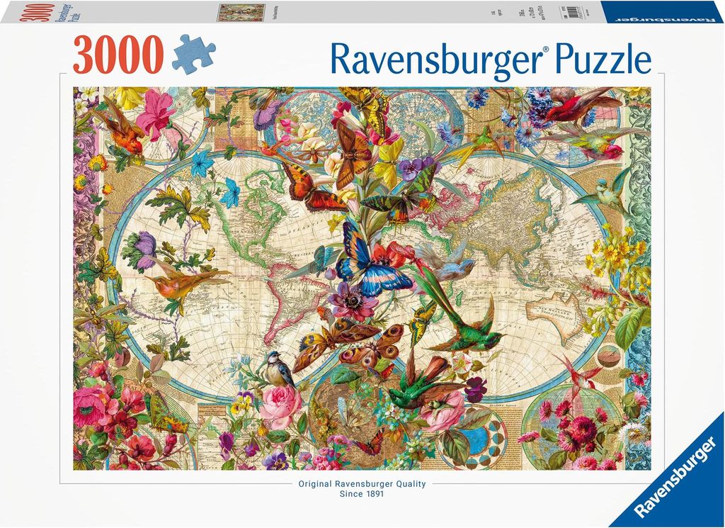 Weltkarte mit Schmetterlingen Ravensburger 17117 Produktbild 