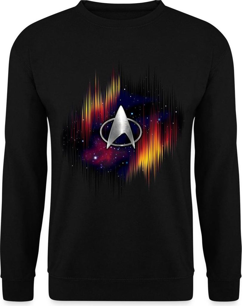 Spreadshirt Star Trek The Next Generation Silber Logo Uni Pullover, 3XL, Schwarz