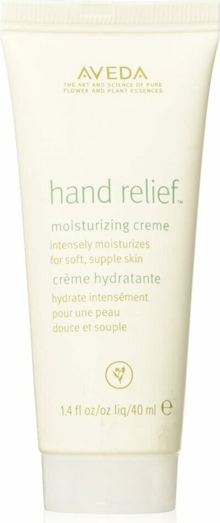 A close-up studio shot of an Aveda Hand Relief Moisturizing Cream tube.