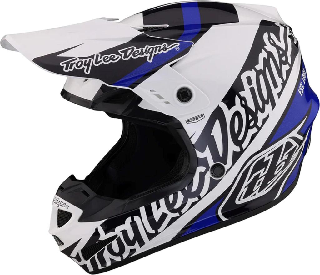 Troy Lee Designs Motocross Helm GP , Slice - Blau Weiß, M