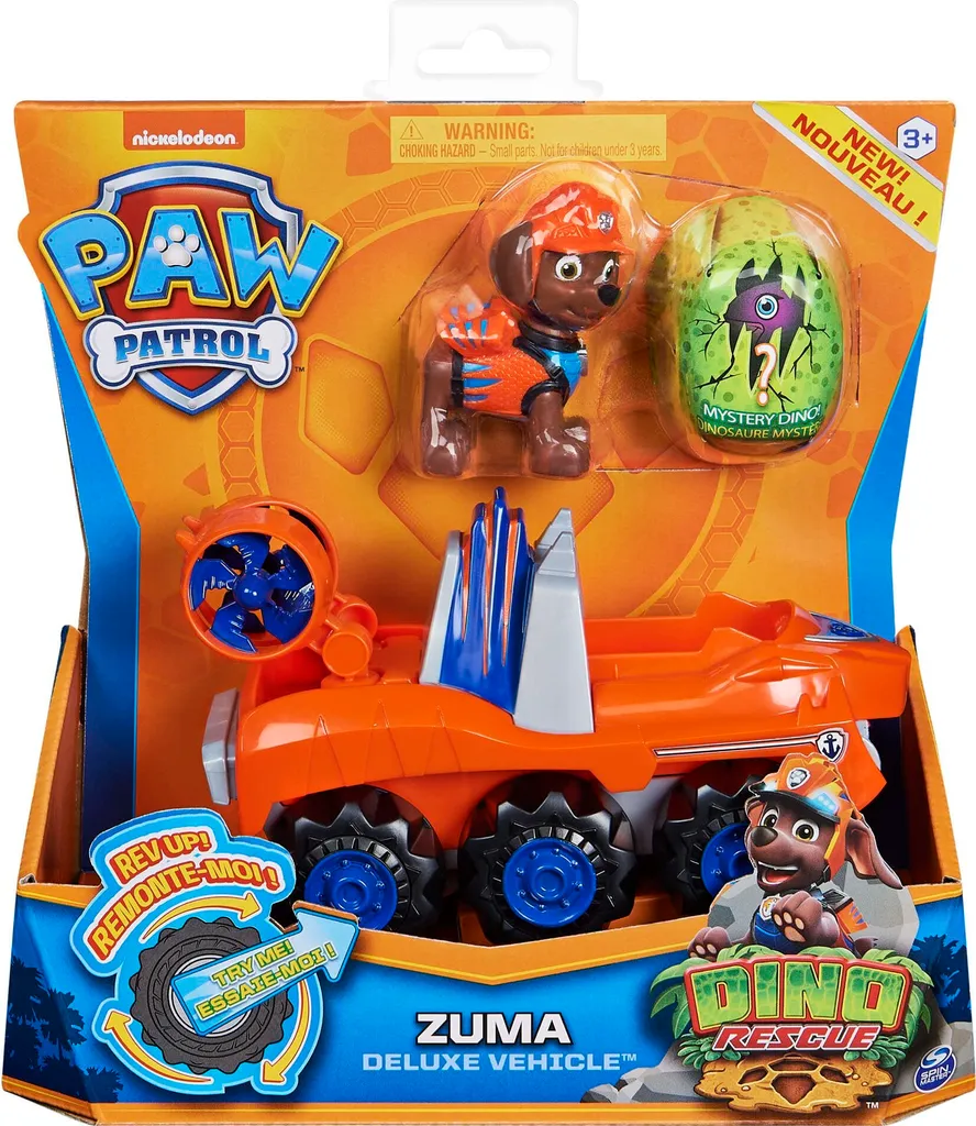 Zuma Paw Patrol Dino Rescue Véhicule avec Moteur à Rétro-friction