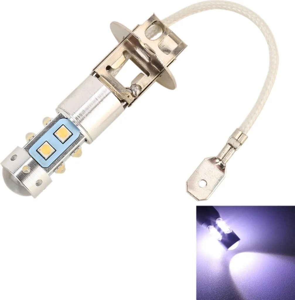 H3 LED 50W 5500K Lampadine Fendinebbia Auto 12V-24V Bianco Freddo 10-SMD