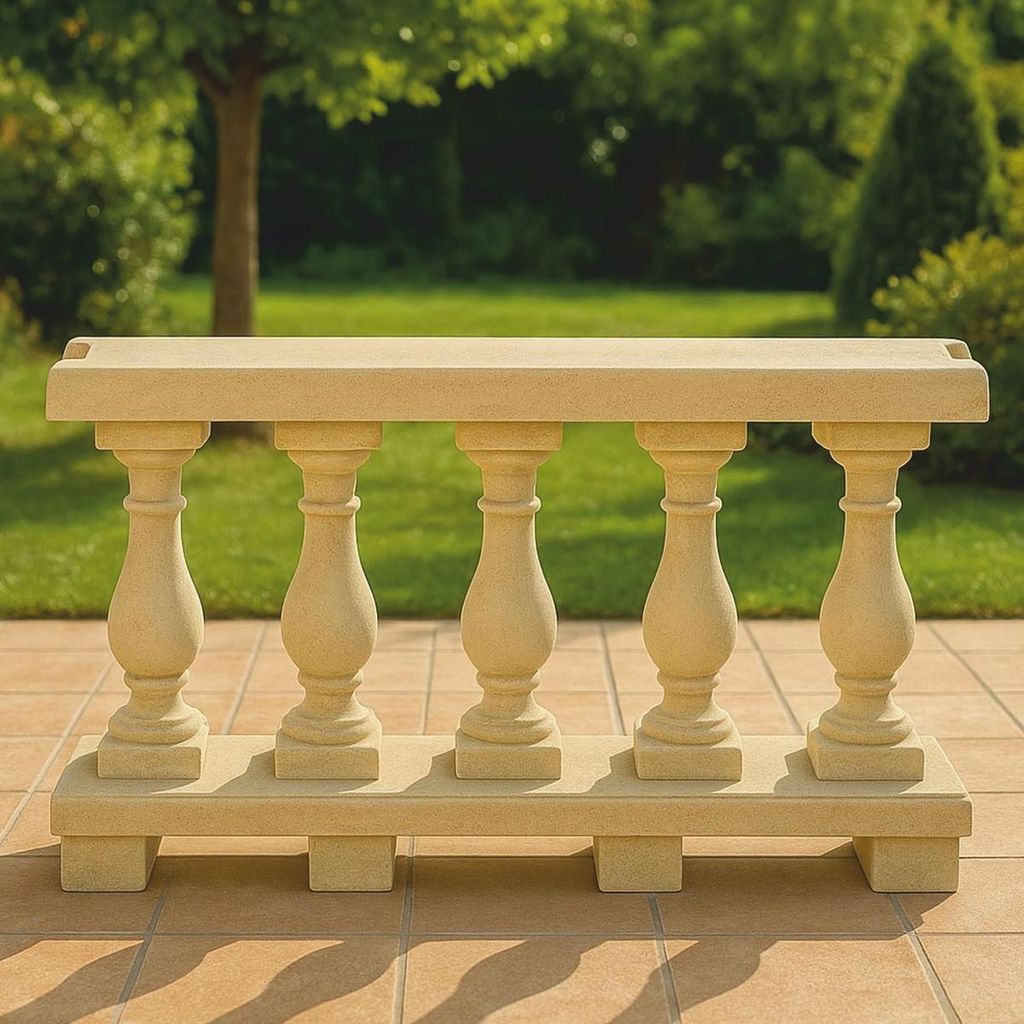 Casa Padrino Jugendstil Balustrade Sandfarben 100 cm - Garten & Terrassen Balustrade