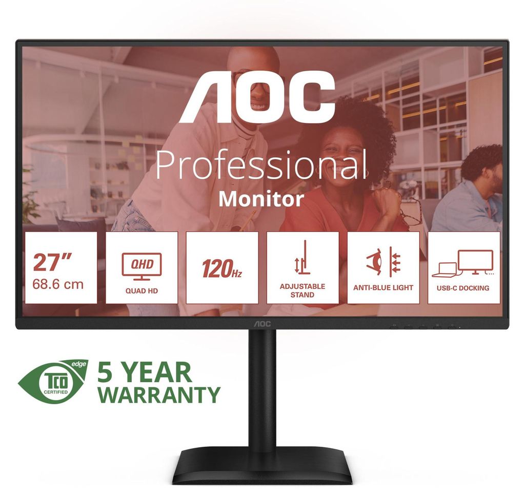 Aoc Q27e4cv 27 ́ ́ Qhd Ips Led 75hz Monitor Durchsichtig One Size / EU Plug 220V Durchsichtig One Size