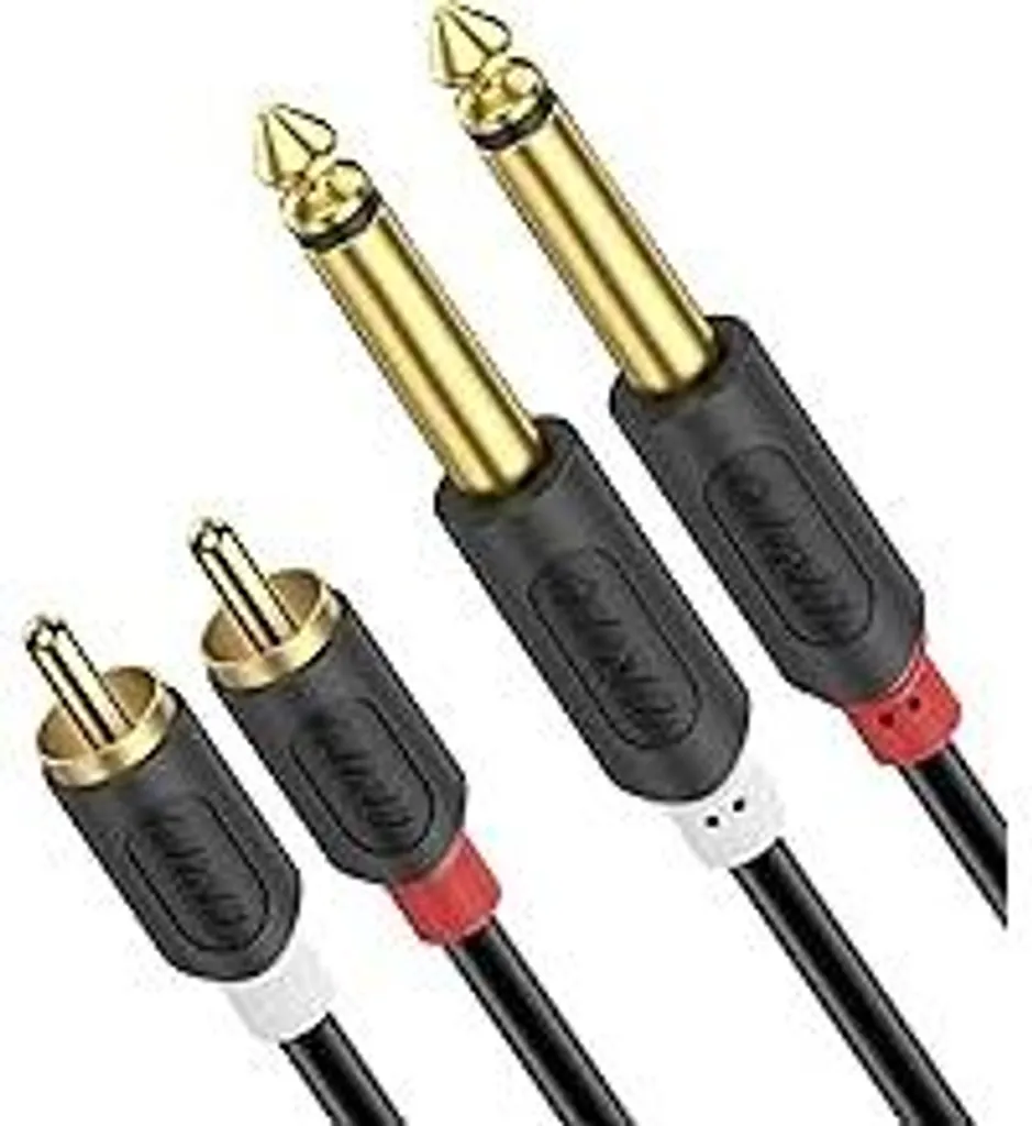 Cavo Audio J&D RCA a Jack 6.3mm 1.8m: Schermatura Doppia e Zero Interferenze
