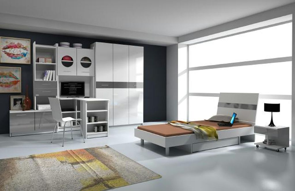 Jugendzimmer 7 tgl. Komplett Schlafzimmer Kinder Bett Schrank Schreibtisch Neu