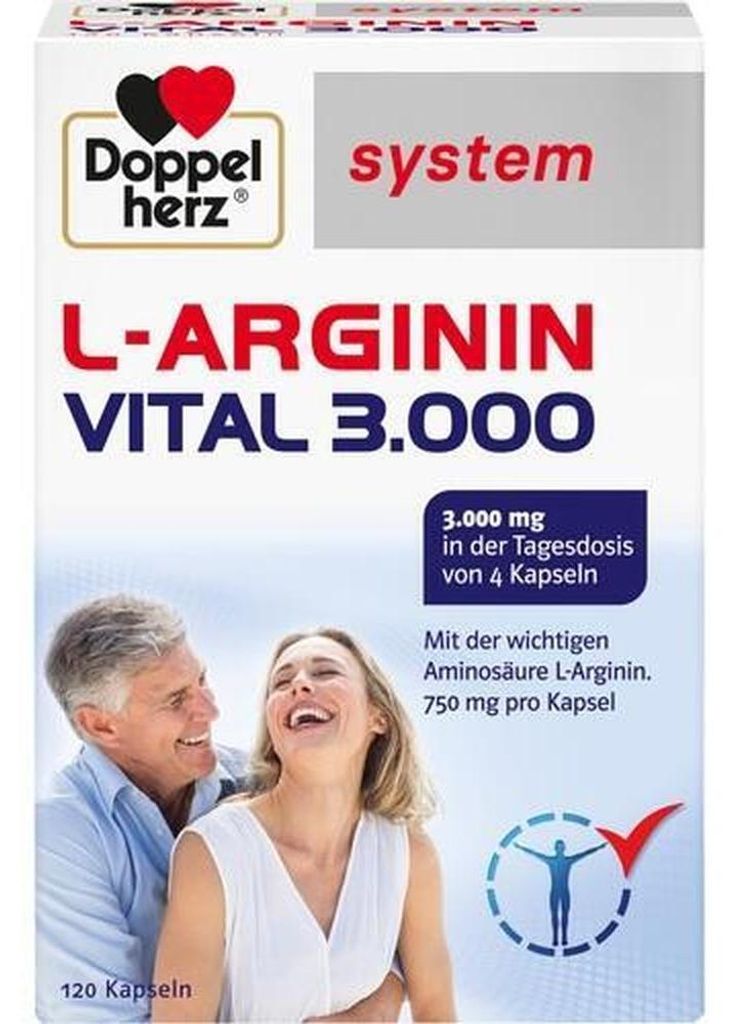 Doppelherz system L-ARGININA VITAL 3.000, 120 cápsulas Imagen del producto 