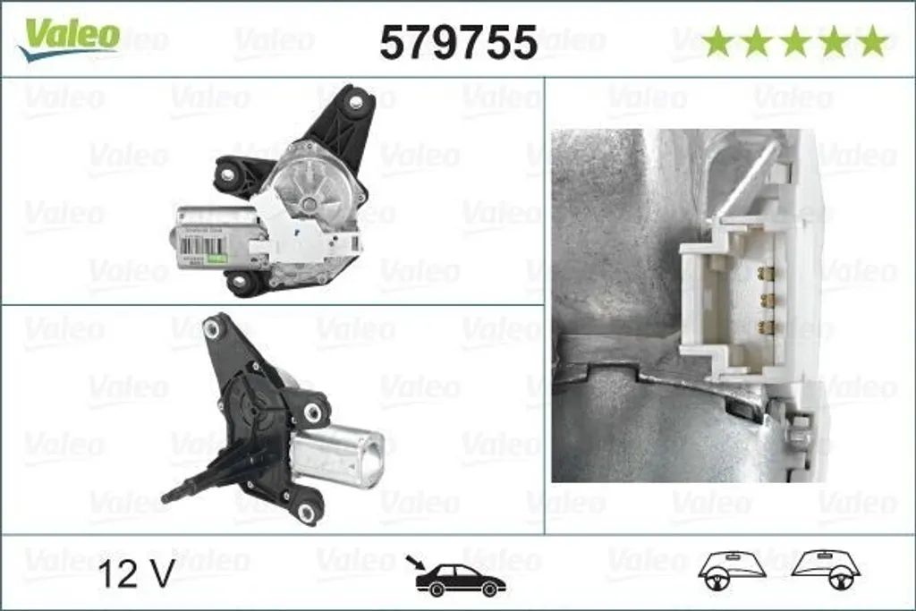 Moteur essuie-glace arrière pour Renault Modus - Pièce Valeo 579755 Origine