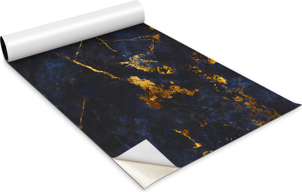 Selbstklebende Möbelfolie - Dekorationsfolie - Tischmöbel - Zuschneidbar - Blauer Marmor - 100 x 50 cm