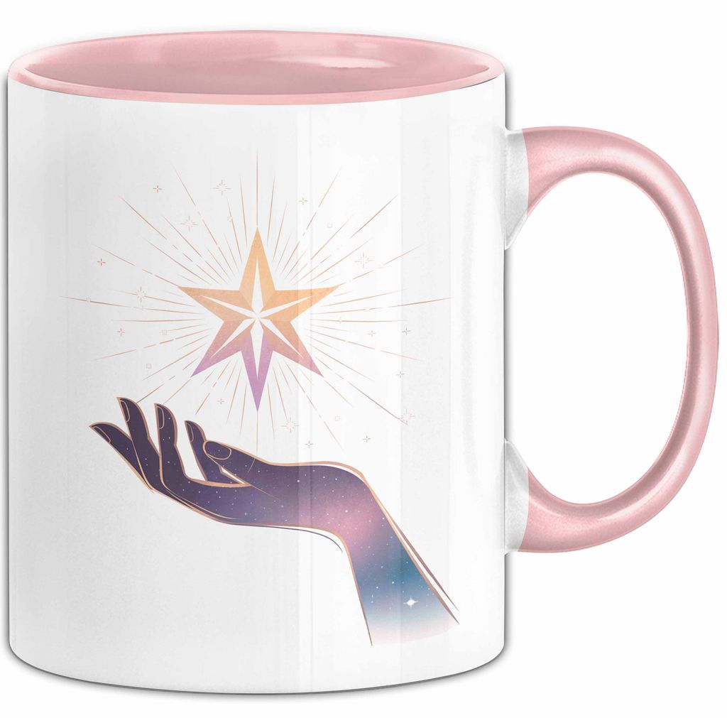 Manifestations Fan Tasse Geschenkidee für Traum Anzieher (Rosa)