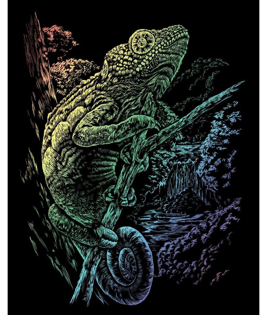 PRACHT Kratzbilder Rainbow Chamäleon 20,3x25,4cm