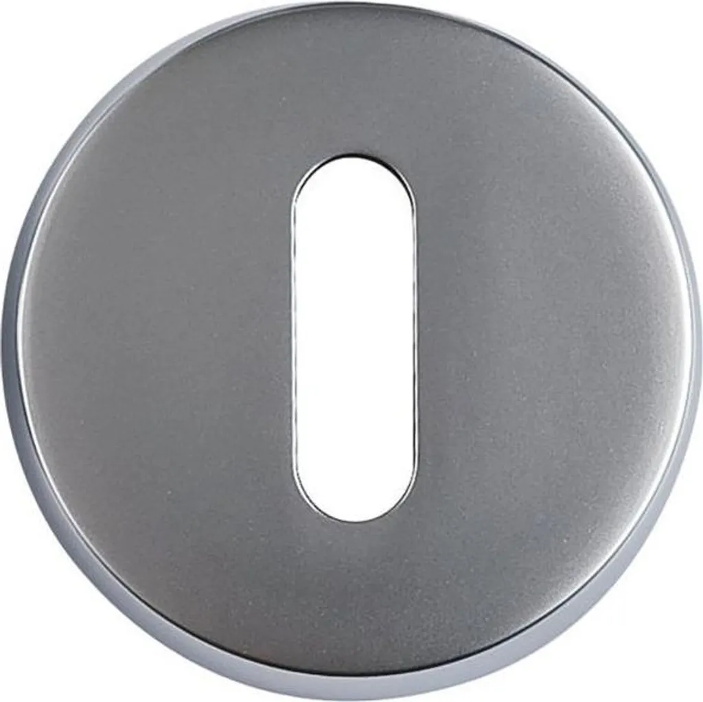 Paire de rosaces de porte Clé I Chrome Velours pour cylindre européen