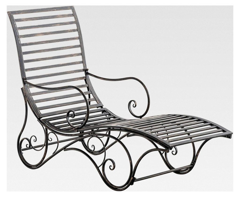 Gartenliege im Antik-Look mit Metallgestell