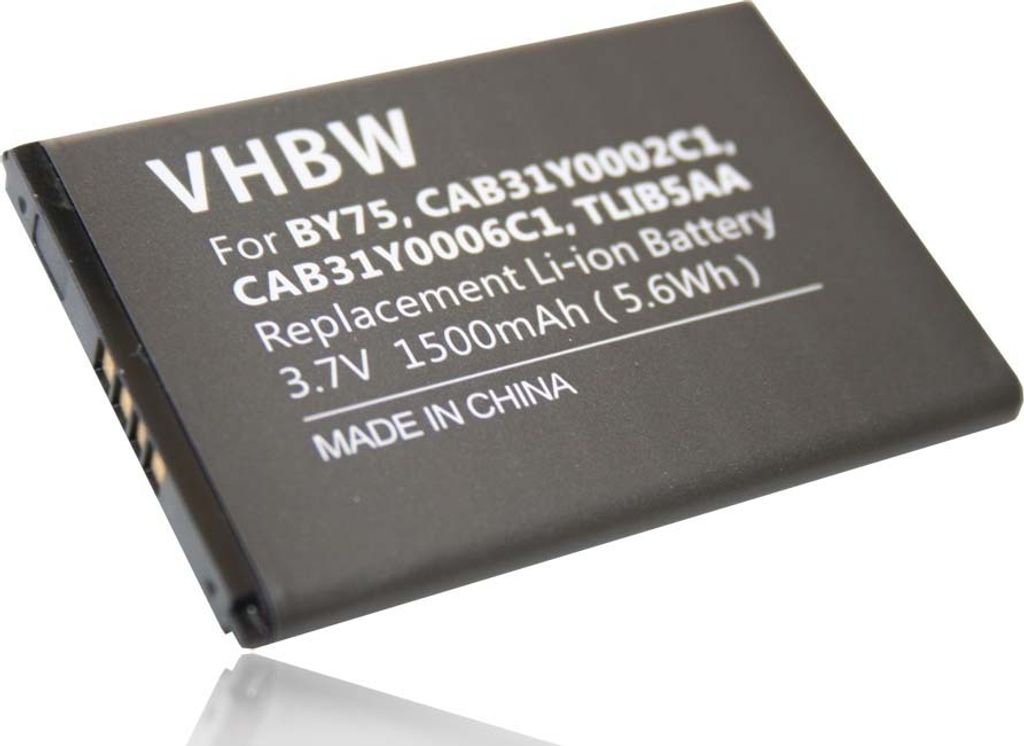 vhbw Akku kompatibel mit Alcatel One Touch OT-996, OT-993D, OT-995 Ultra, OT-993, OT-995 Handy Smartphone Telefon (1500 mAh, 3,7 V, Li-Ion)