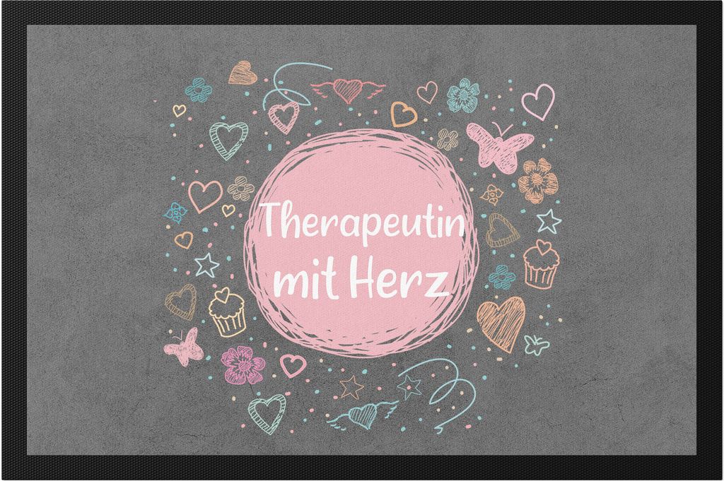 Therapeutin mit Herz Fußmatte Dankeschön Geschenk Danke Sagen Für Alles Therapie