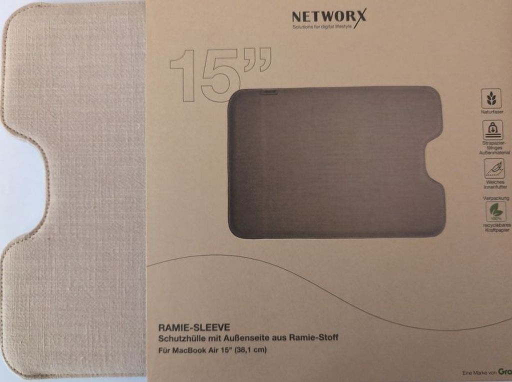 Networx Ramie Sleeve für MacBook Air 15' asiatische Brennnessel