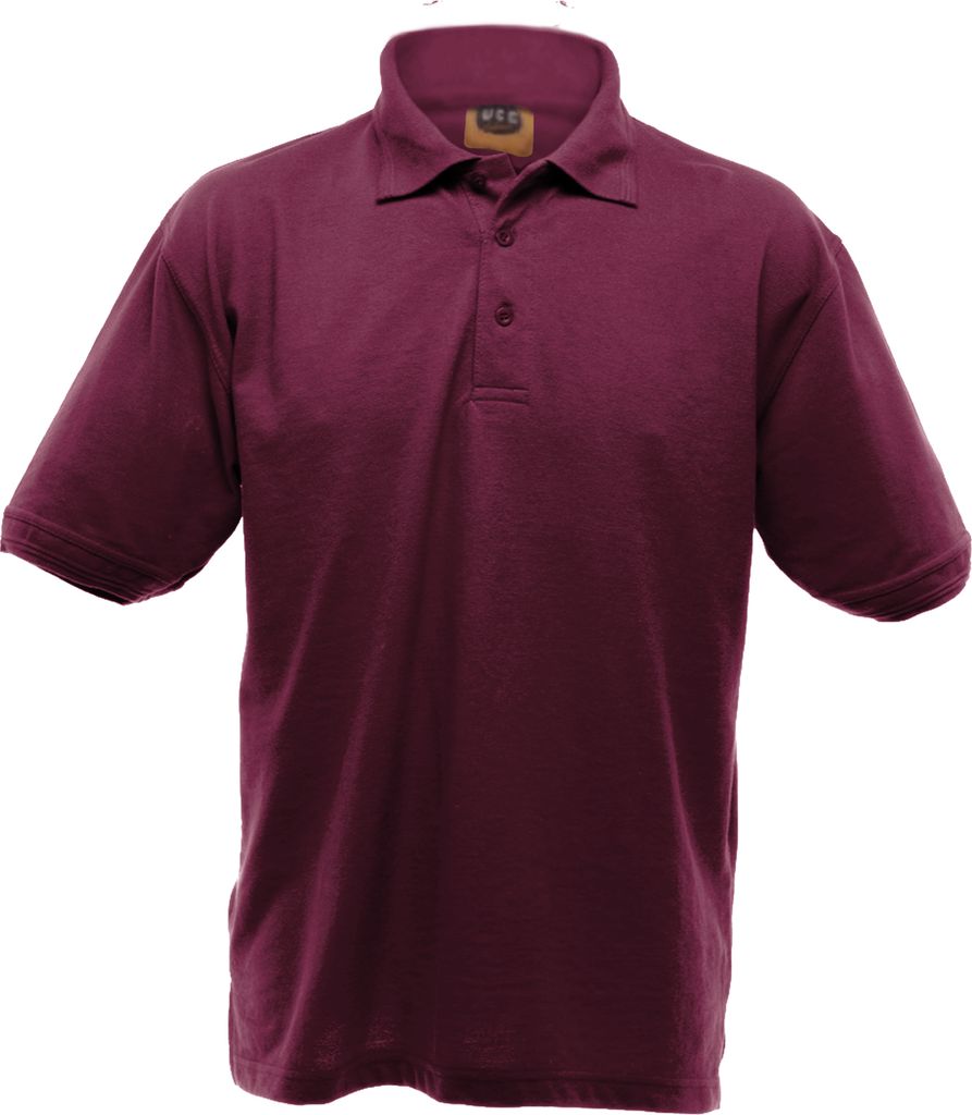 UCC 50/50 Heavyweight Pique Herren Polo-Shirt, Kurzarm BC1195 (4XL) (Burgunder)