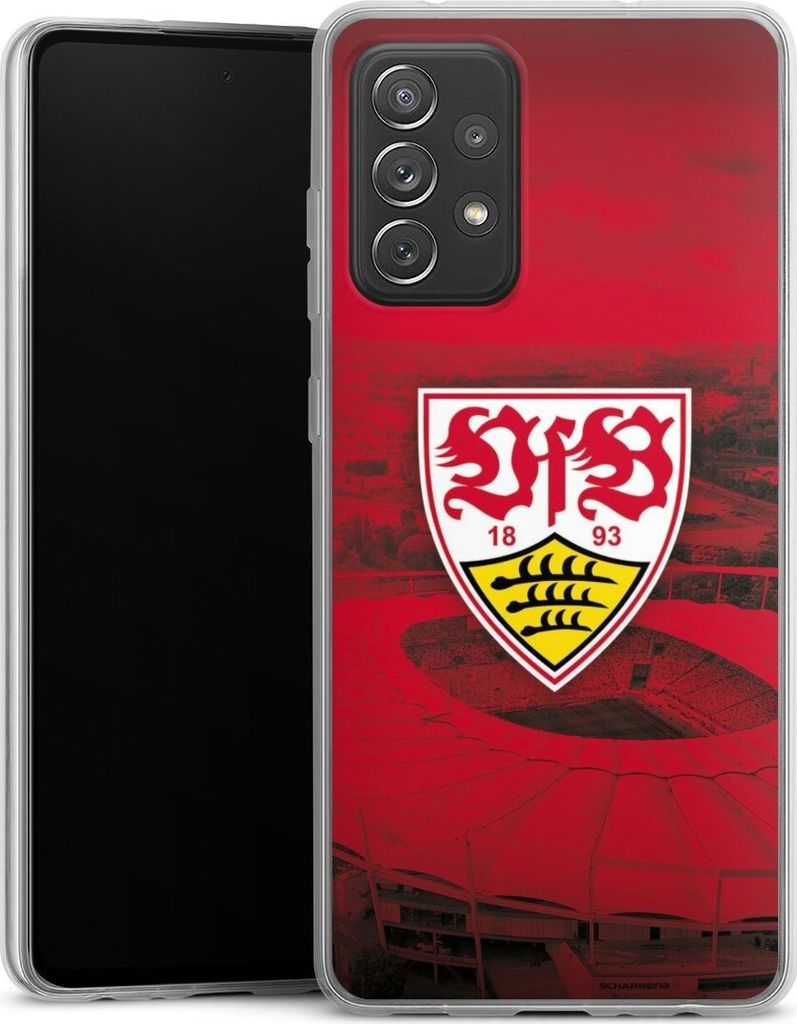 DeinDesign Slim Hülle für Samsung Galaxy A72 Silikon Case Ultra Dünn Handyhülle Offizielles Lizenzprodukt Stadion VfB Stuttgart