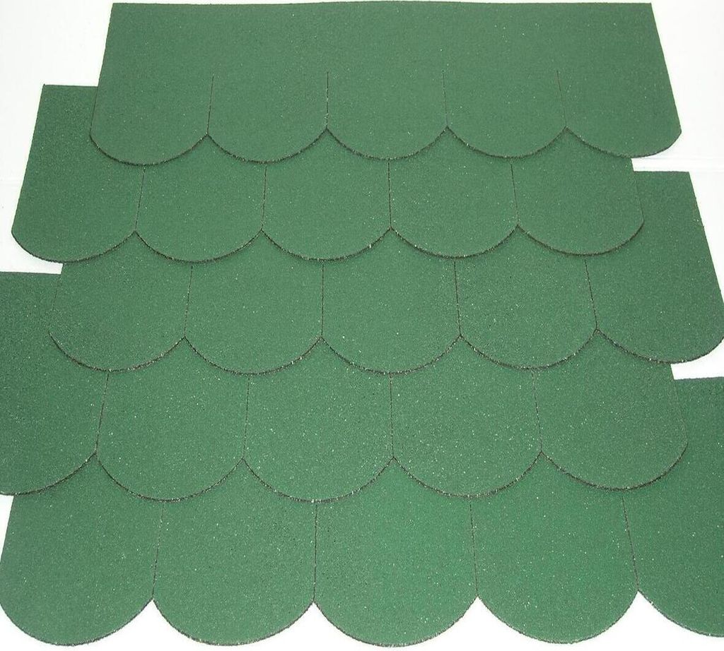 1 Set Dachschindeln Biberschwanz (100 mm) grün 0,30 m² Vogelhaus Nistkasten