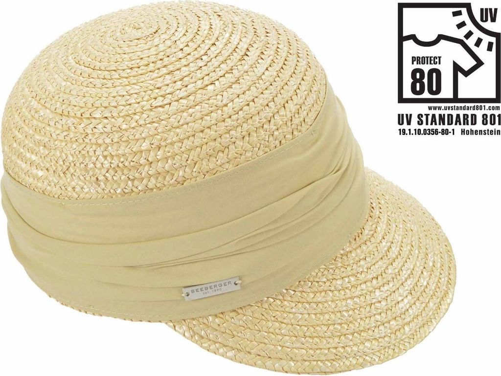 Seeberger elegante Strohborten Cap mit UV Schutz 80