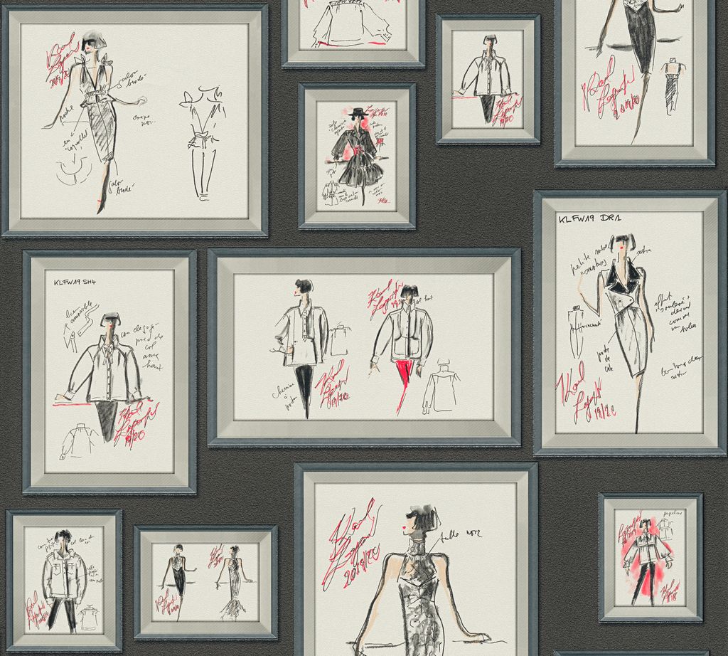 Karl Lagerfeld Wallpaper Designertapete Sketch Luxustapete Produktbild 