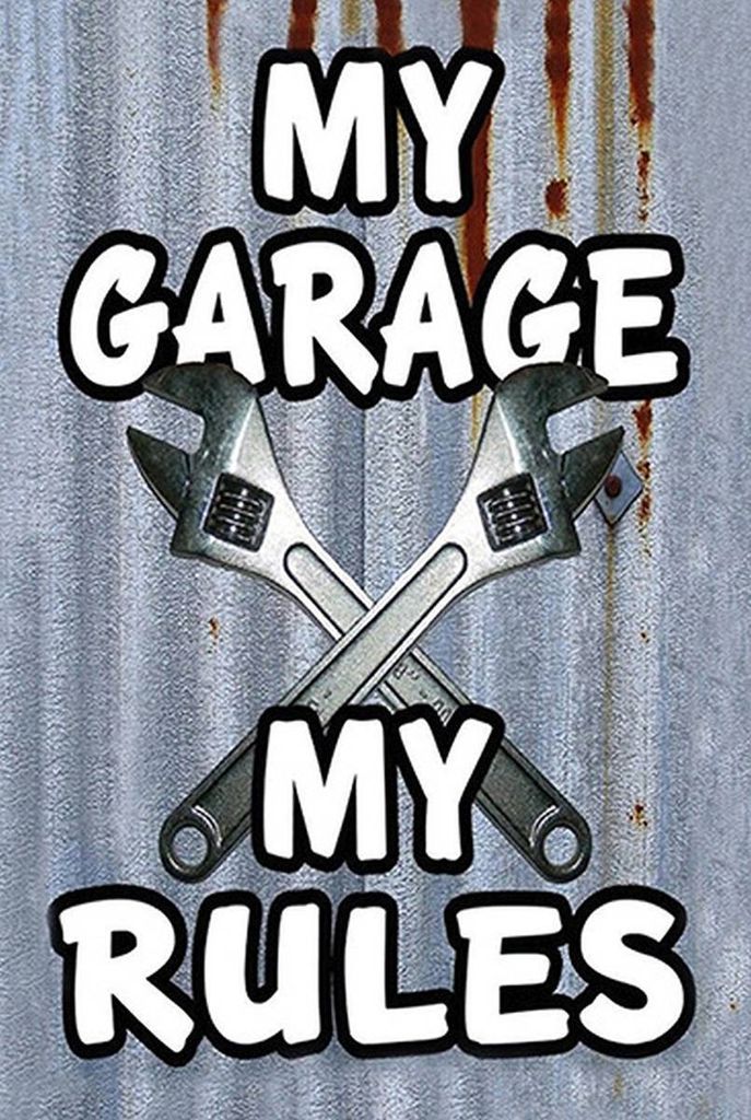 vianmo Holzschild 18x12 cm Vintage my Garage my rules
