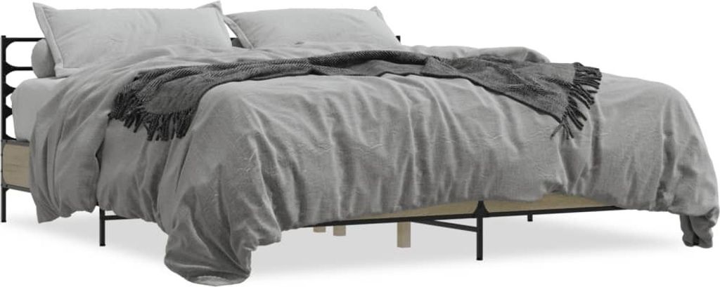 Maison Exclusive - Bettgestell Sonoma-Eiche 200x200 cm Holzwerkstoff und Metall