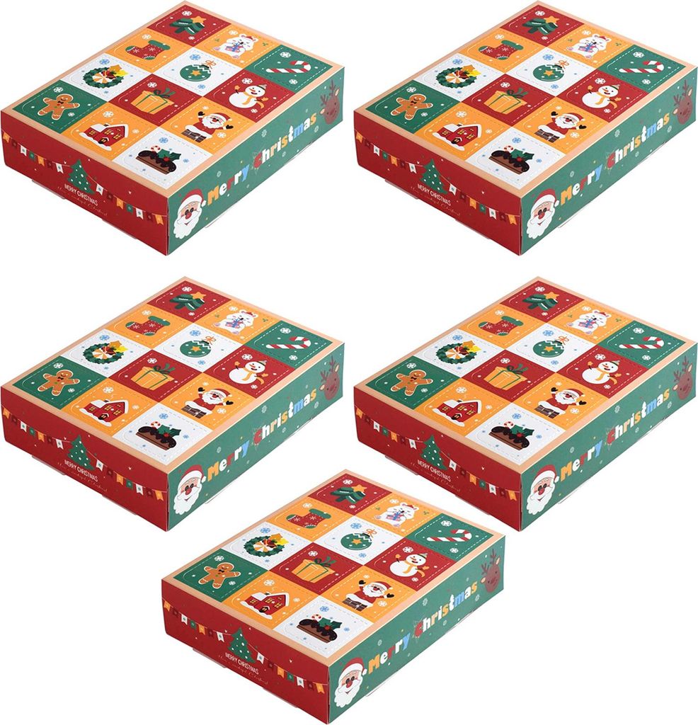 5 Stück leere Weihnachtsgeschenkbox, 12 Gitter, lustiger Sack mit Finger, DIY-Countdown-Adventskalender, Überraschungs-Blindbox, Neujahrsfestgesc...