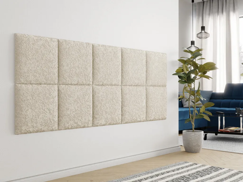 Dalle murale matelassée 42x42 cm PAG - Revêtement mural textile beige