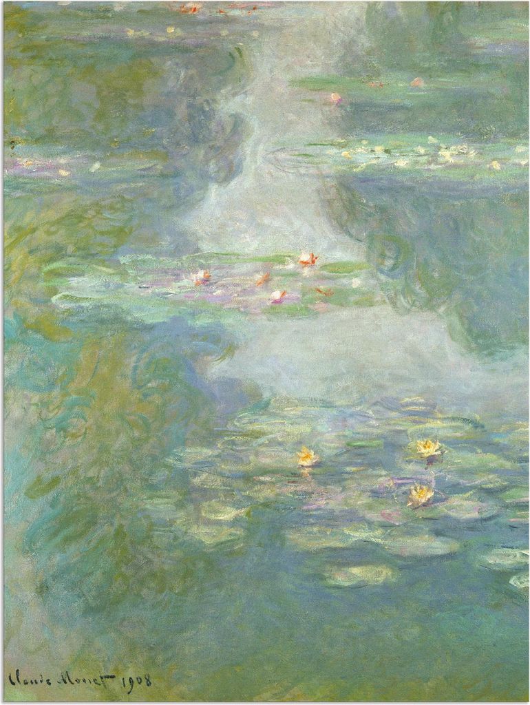 ARTland Wandbild Alu für Innen & Outdoor Seerosen (Wasserlandschaft). 1908. Größe: 60x80 cm