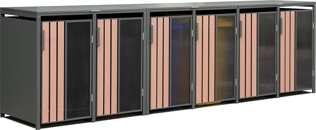 Westmann Status 6 Metall Mülltonnenbox 6er 6x240 L Anthrazit