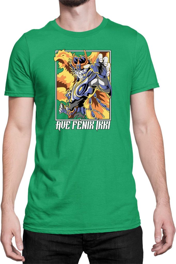 Herren T-Shirt Japan Anime Manga Saint Anime Seiya Ave Phenix Ikki, Man S / Grün