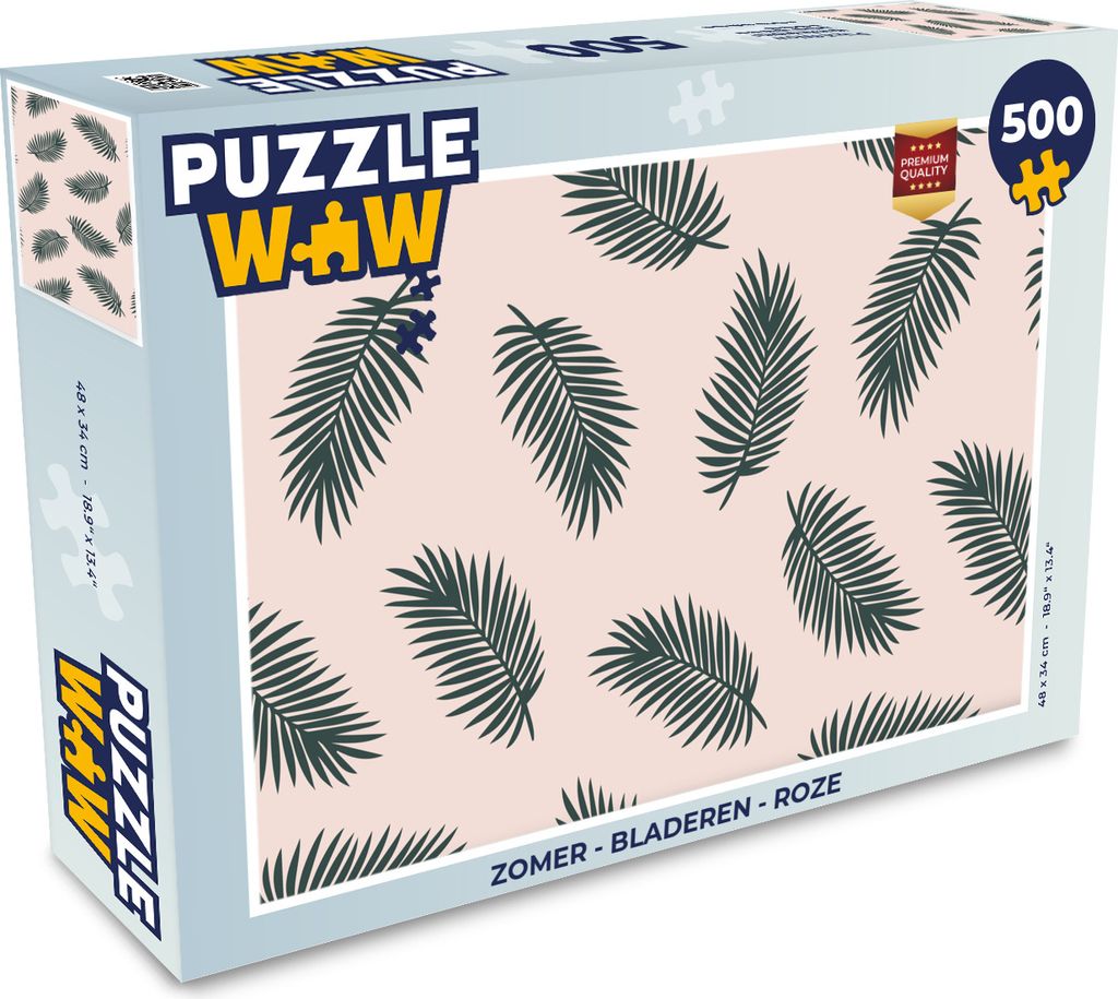MuchoWow Puzzle 500 Teile Sommer - Blätter - Rosa - 500 Teile - Kinder - Selberbauen - Puzzlespiele