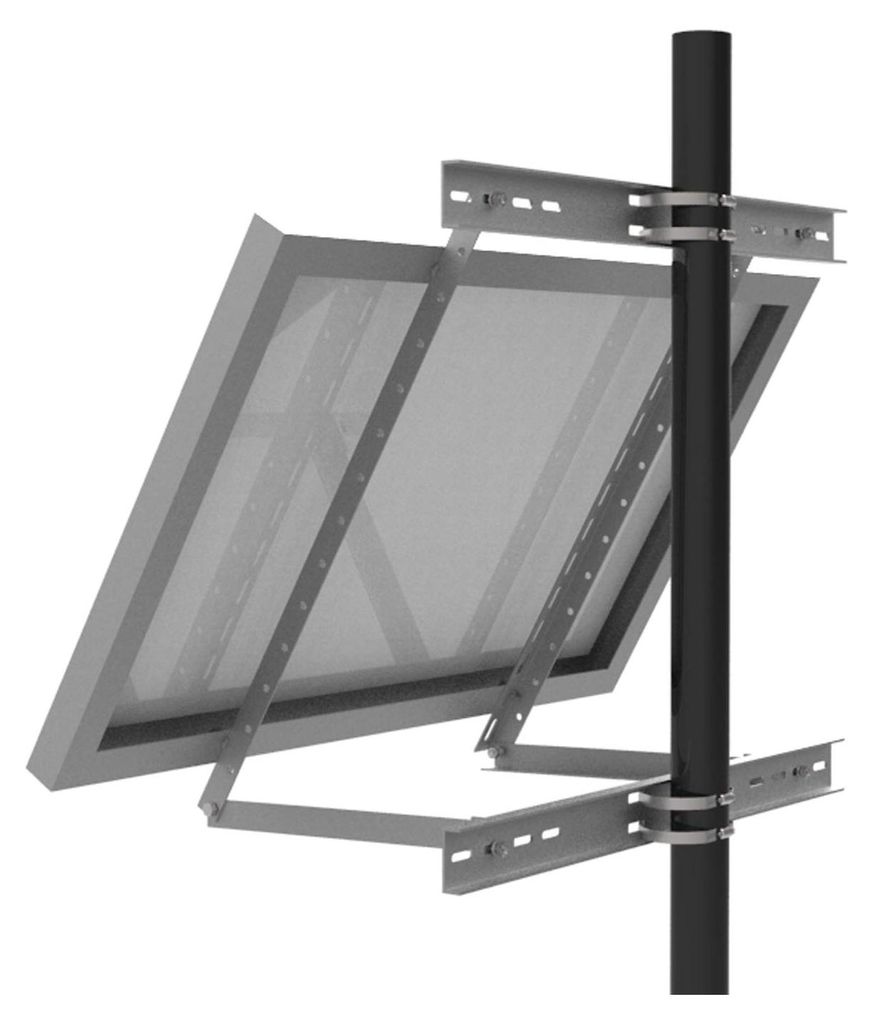 Alu-Masthalterung 30°-60°, für Modulbreite 100-680 mm, Einzelpanel