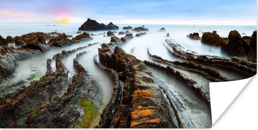 MuchoWow Poster Nebel - Felsen - Wasser - Natur 120x60 cm - Bild